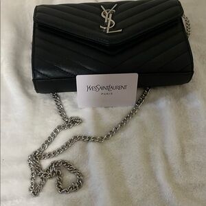 Yves Saint Laurent Black Quilted Chain Bag